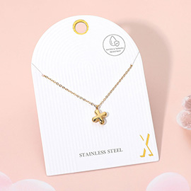 Stainless Steel Monogram Pendant Necklace