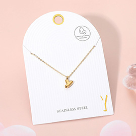 Stainless Steel Monogram Pendant Necklace