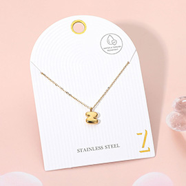 Stainless Steel Monogram Pendant Necklace