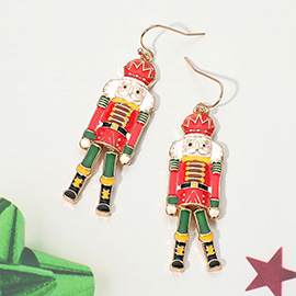 Enamel Nutcracker Dangle Earrings