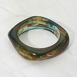 Chunky Square Resin Bangle Bracelet