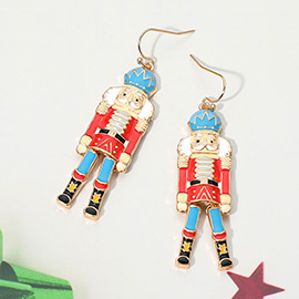 Enamel Nutcracker Dangle Earrings