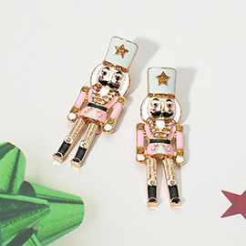 Enamel Nutcracker Drop Earrings
