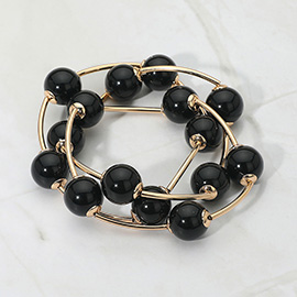 3PCS - Round Ball Wire Beaded Stretch Multi Layered Bracelets