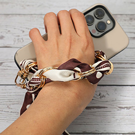 Fabric Scarf Chain Phone Holder Wristlet Strap