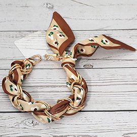 Fabric Scarf Chain Phone Holder Bracelet Wristlet Strap