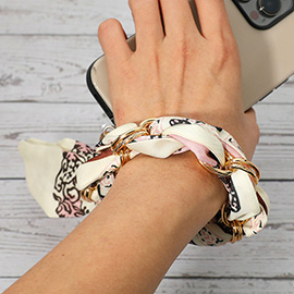 Fabric Scarf Chain Phone Holder Bracelet Wristlet Strap