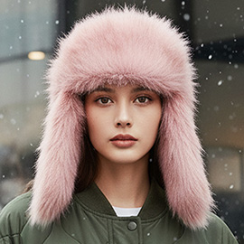 Fluffy Faux Fur Winter Ear Flap Trapper Hat