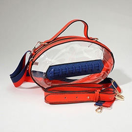 Football Shaped Transparent Crossbody Bag