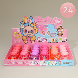 24PCS - Hold Morning Heart Monster Bunny Lip Gloss