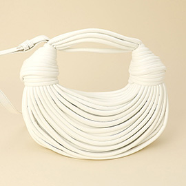 Faux Leather Contemporary Sculpted Shoulder Handbag