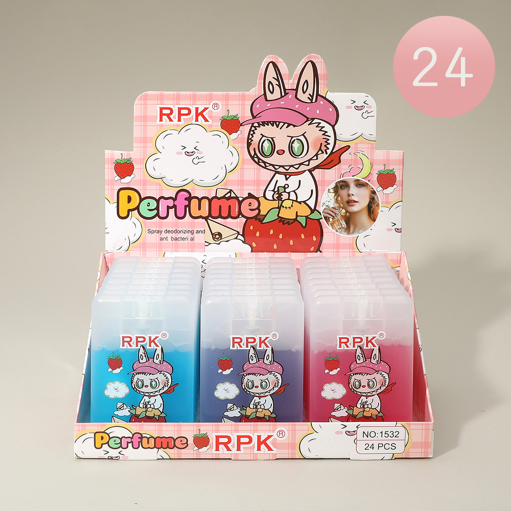 24PCS Labubu Monster Bunny Character Colorful Perfume Spray for wholesale by Sensibling Corp.