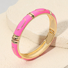 Textured Enamel Hinged Bangle Bracelet