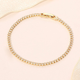 18K Gold Dipped Delicate Tennis Chain Bracelet