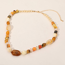 Resin Pebble Beaded Necklace