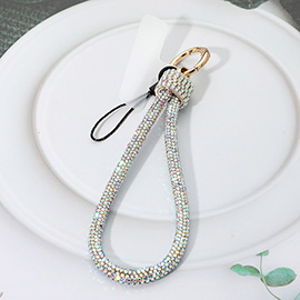 Bling Studded Phone Strap Keychain Bag Charm