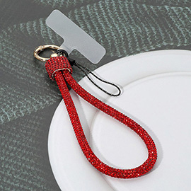 Bling Studded Phone Strap Keychain Bag Charm