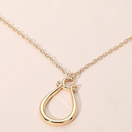 Minimalist Open Teardrop Pendant Necklace