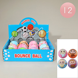 12PCS - Monster Bunny Character Printed Bounce Ball Toys