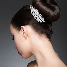 Marquise Stone Embellished Leaf Hair Comb