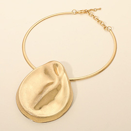 Abstract Sculptural Pendant Metal Necklace