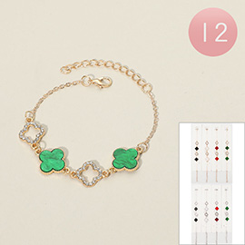 12PCS - Quatrefoil Link Bracelets