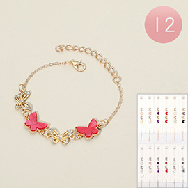 12PCS - Butterfly Link Bracelets