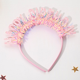 Glittered HAPPY BIRTHDAY Message Tinsel Headband