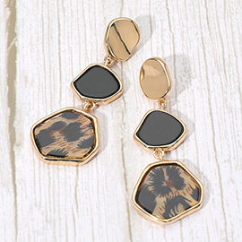 Abstract Geometric Resin Plate Link Drop Earrings