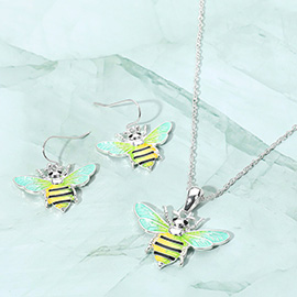 Enamel Honey Bee Pendant Necklace