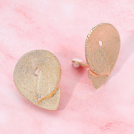 Textured Metal Sculpted Swirl Clip On Earrings