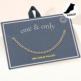 18K Gold Filled Mariner Link Chain Anklet