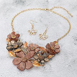 Resin Floral Statement Necklace