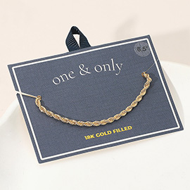 18K Gold Filled Rope Chain Bracelet