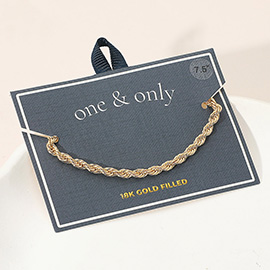 18K Gold Filled Rope Chain Bracelet