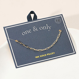 18K Gold Filled Paperclip Chain Bracelet