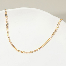 18K Gold Filled Curb Chain Necklace