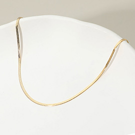 18K Gold Filled Flat Herringbone Chain Necklace