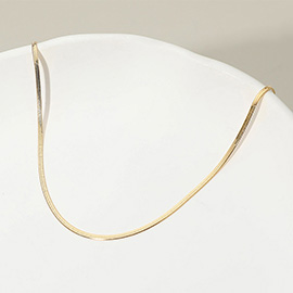 18K Gold Filled Flat Herringbone Chain Necklace