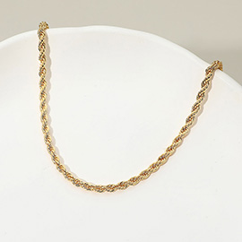 18K Gold Filled Twisted Rope Chain Necklace