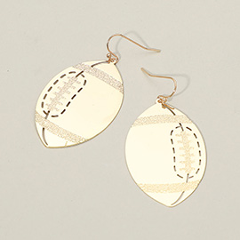 Metal Cutout Football Dangle Earrings