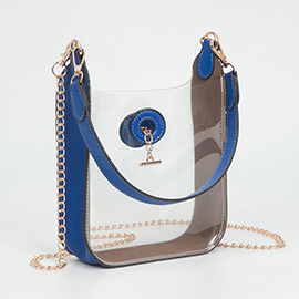 Transparent Faux Leather Chain Shoulder Mini Crossbody Bag