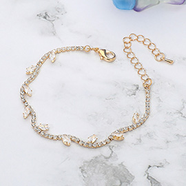 CZ Marquise Cluster Accent Evening Tennis Bracelet