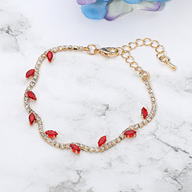 CZ Marquise Cluster Accent Evening Tennis Bracelet