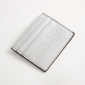 Textured Faux Leather Card Case Wallet