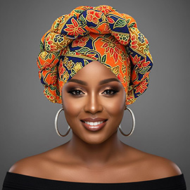 Bold Abstract Pattern Printed Turban Hair Wrap