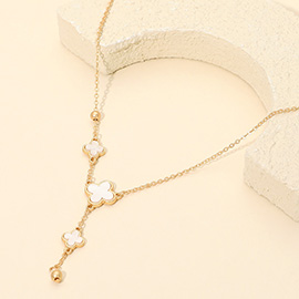 Quatrefoil Charm Link Cascading Necklace