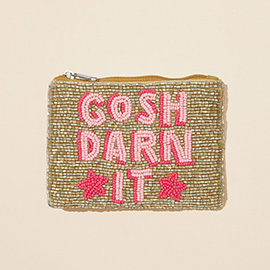 GOSH DARN IT Star Seed Beaded Mini Pouch Bag