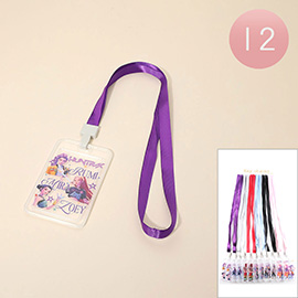 12PCS - Kpop Demon Hunters Huntrix Printed Lanyard ID Holders