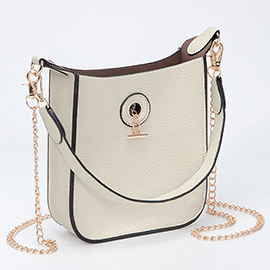 Faux Leather Chain Shoulder Mini Crossbody Bag